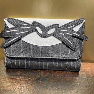 Disney Nightmare Before Christmas Jack Skellington Bat‎ Bowtie Fold Over Wallet